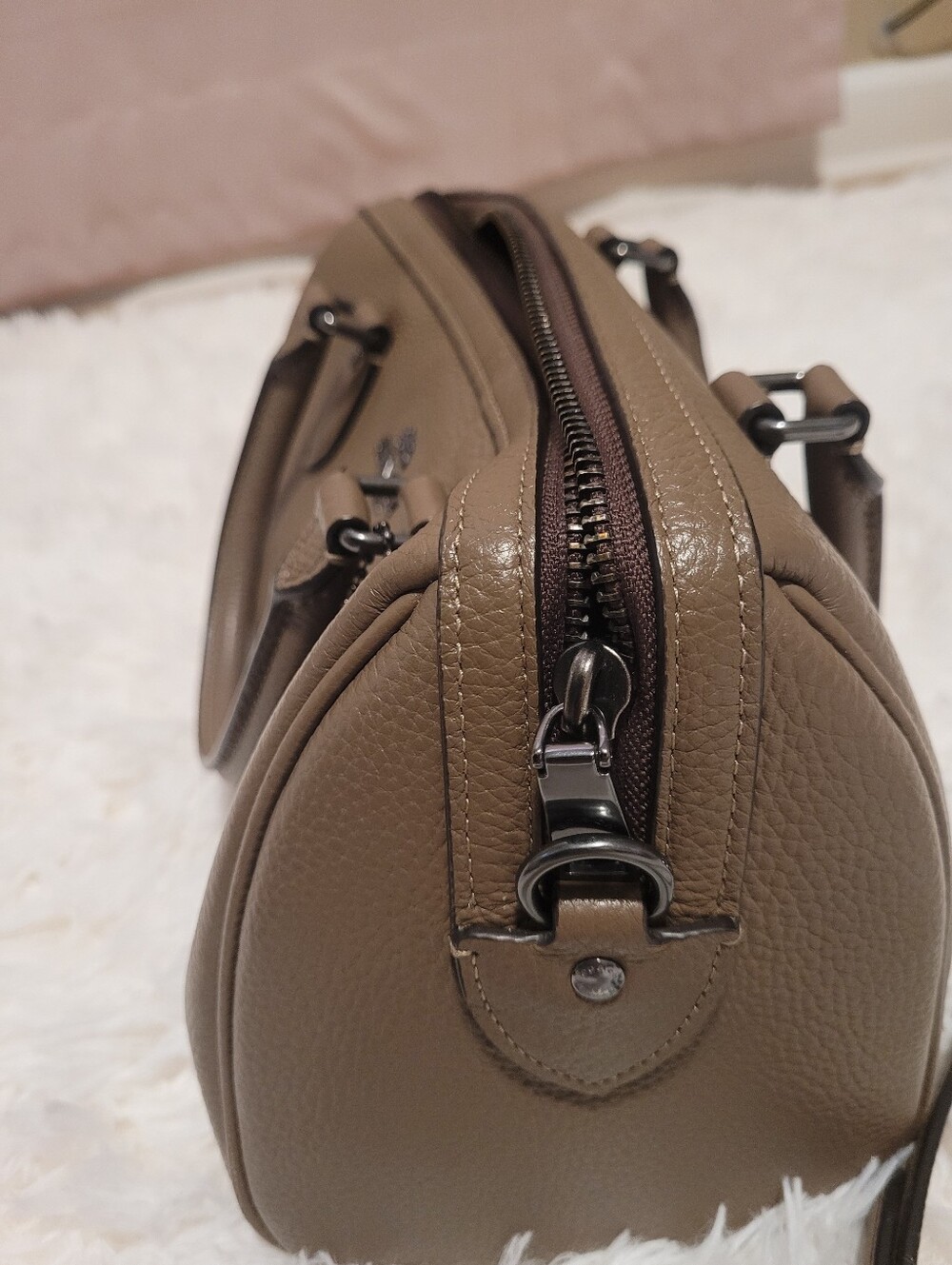 *Updated Pics* Coach Rowan Satchel Bag (Dark Stone) - Picture 7 of 10
